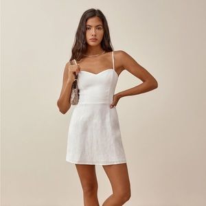 Reformation White Linen Sundress
